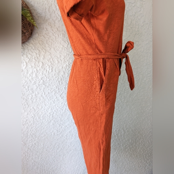 Boden Alberta Jersey knit jumpsuit orange size 6P - Picture 7 of 8